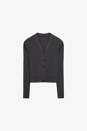 Joseph V-neck Ribbed Wool Cardigan
