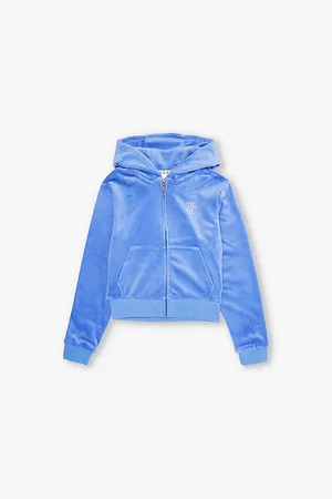 Juicy Couture Diamanté-text Zip-front Velour Hoody 7-16 Years