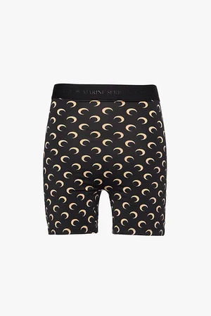 Marine Serre Moon-print High-rise Recycled Stretch-jersey Shorts