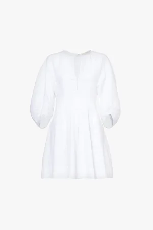 FAITHFULL THE BRAND Soleil Balloon-sleeve Linen Mini Dress