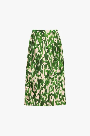DRIES VAN NOTEN Sarean Abstract-print Regular-fit Stretch-woven Midi Skirt
