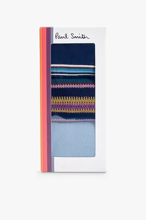 Paul Smith Mix Stripe Pattern Pack of Three Cotton-blend Socks
