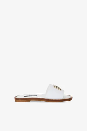 Dolce & Gabbana Branded Leather Slides