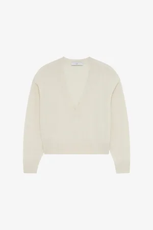 IRO Leya V-neck Relaxed-fit Silk and Wool-blend Jumper