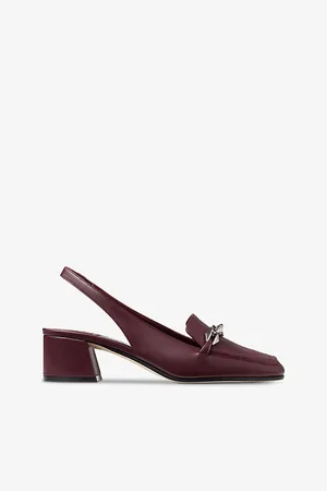 Jimmy Choo Diamond Tilda 45 Chain-embellished Leather Heeled Courts