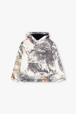 Diesel Graphic-print Logo-embroidered Cotton-jersey Hoody 6-16 Years