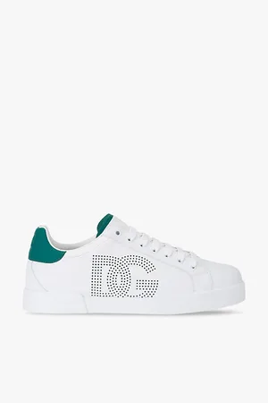 Dolce & Gabbana Perforated-logo Lace-up Leather Low-top Trainers