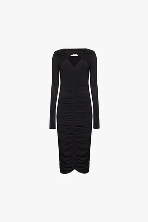 Isabel Marant Volgane Ruched Stretch-woven Midi Dress