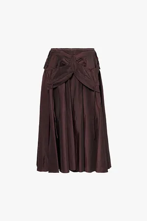 Maison Margiela Bodice-trim Circle-silhouette Woven Midi Skirt