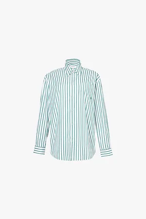 Sporty & Rich Island Stripe-print Cotton-poplin Shirt