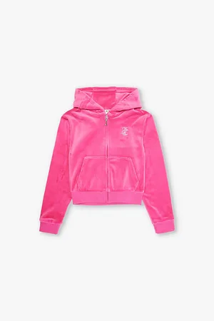 Juicy Couture Diamanté-text Zip-front Velour Hoody 7-16 Years