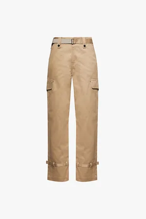 SACAI Chino Buckle High-rise Regular-fit Cotton Trousers