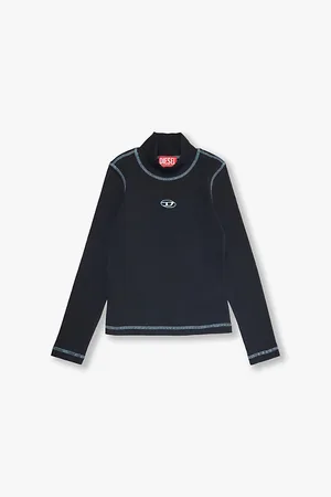 Diesel Brand-embroidered Long-sleeved Stretch-cotton Top 8-16 Years