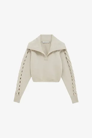 IRO Alessia Truck-neck Braided-sleeve Merino-wool Jumper
