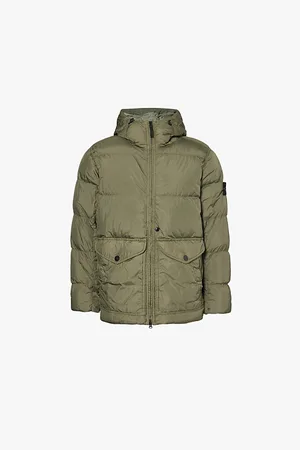 Stone Island Crinkle Reps Brand-badge Shell-down Jacket