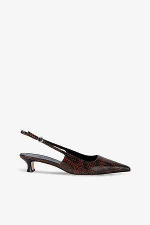 Aeyde Catrina Snake-effect Leather Slingback Pumps