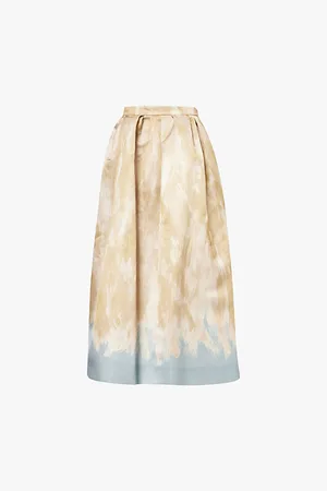 DRIES VAN NOTEN Soni Abstract-print Regular-fit Woven Midi Skirt