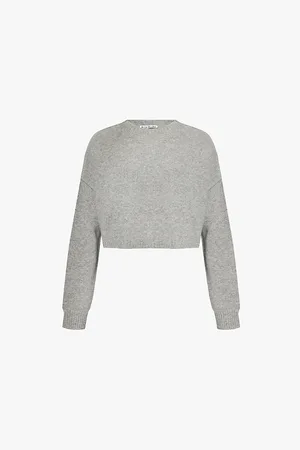 Acne Studios Logo-embroidered Cropped Wool and Cashmere Jumper