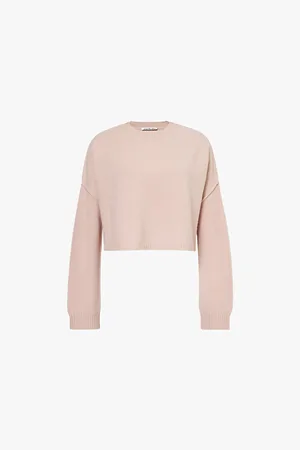 Acne Studios Logo-embroidered Cropped Wool and Cashmere Jumper