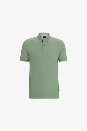 HUGO BOSS Logo-embroidered Brand-tab Regular-fit Cotton-piqué Polo Shirt