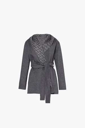 VALENTINO GARAVANI Toile Monogram-print Relaxed-fit Wool, Cashmere and Silk Coat