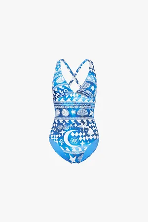 Seafolly Corfu Plunge-neckline Swimsuit