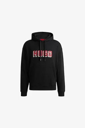 HUGO BOSS Logo-print Relaxed-fit Cotton Hoody