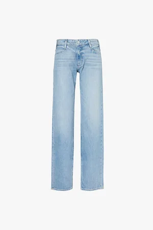 Paige Celeste Jolene Brand-patch Straight-leg Mid-rise Stretch-denim Jeans