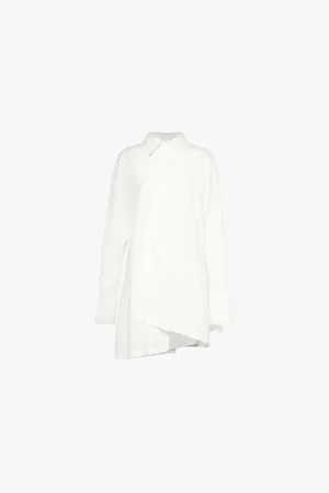 YOHJI YAMAMOTO Flare Oversized Buttoned-pleat Cotton-poplin Shirt
