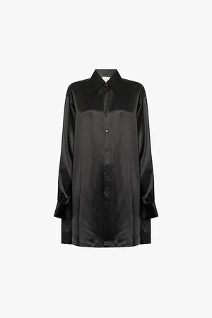 Maison Margiela Satin-textured Oversized-fit Silk Shirt
