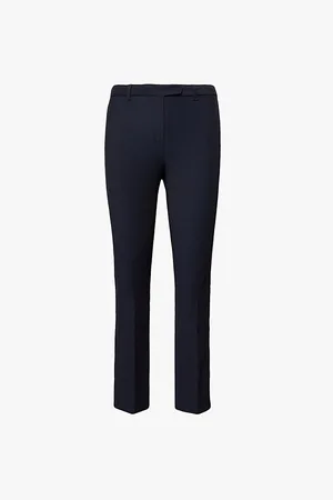 Max Mara Umanita Twill-texture Straight-leg Low-rise Stretch-cotton Blend Trousers