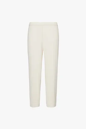 THEORY Treeca Cropped Slim-leg Mid-rise Crepe Trousers