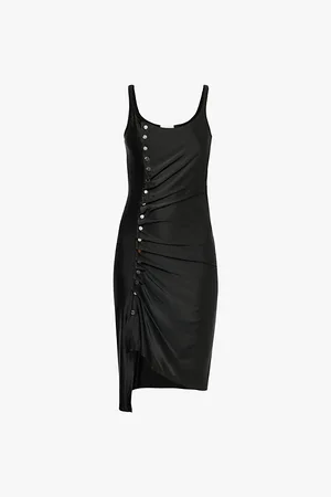 Paco rabanne Ruched Scoop-neckline Stretch-woven Midi Dress