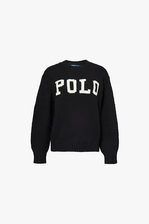 Ralph Lauren Logo Text-intarsia Relaxed-fit Knitted Jumper
