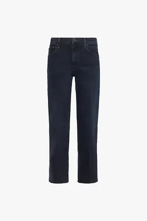 Mother Rambler Dark-wash Straight-leg Mid-rise Stretch-denim Jeans