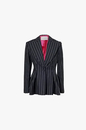 Nina Ricci Pinstripe Pleated Regular-fit Wool Blazer