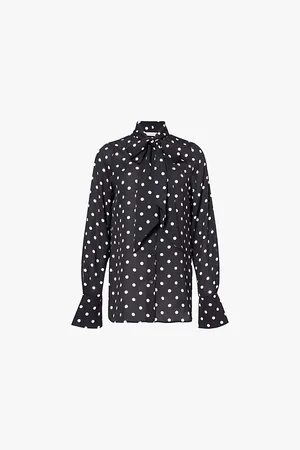 Nina Ricci Polka Dot Recycled Polyester-blend Woven Blouse