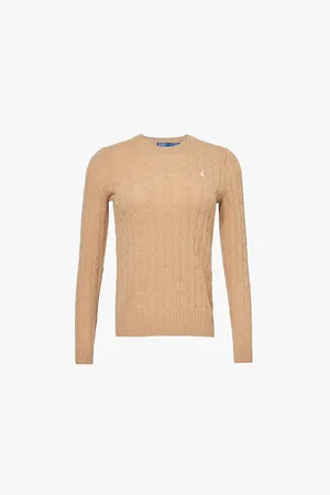 Ralph Lauren Logo-embroidered Cable-knit Wool and Cashmere Jumper
