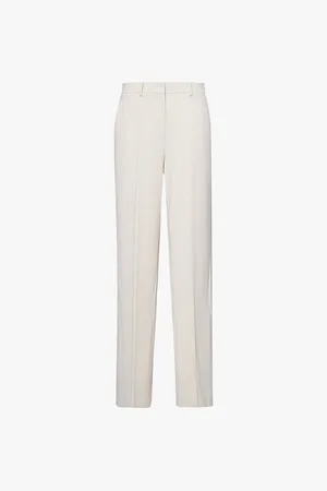 THEORY Relaxed-fit Mid-rise Straight-leg Crepe Trousers
