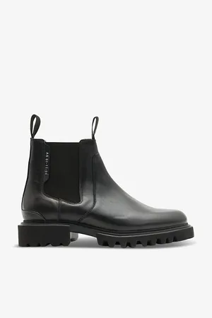 AllSaints Ada Logo-tag Flat Leather Ankle Boots