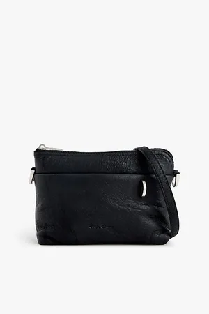 Rick Owens Adri Debossed Branding Leather Crossbody Bag