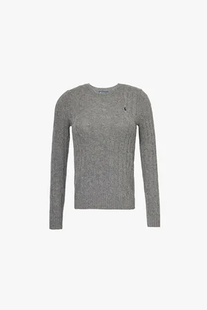 Ralph Lauren Logo-embroidered Cable-knit Wool and Cashmere Jumper