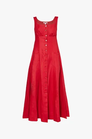 Reformation Louisa Scoop-neck Linen Maxi Dress