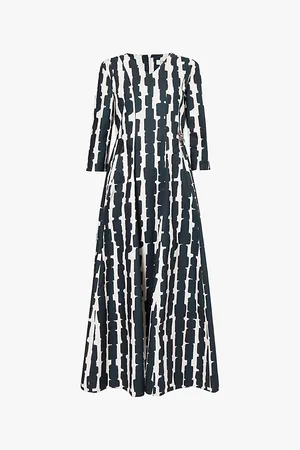 Max Mara Evelin Graphic-print Cotton-poplin Midi Dress
