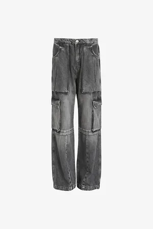 AllSaints Echo Wide-leg High-rise Cargo Denim Jeans