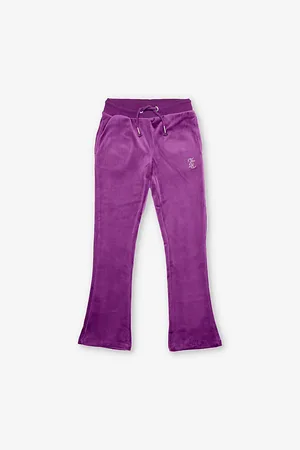 Juicy Couture Diamanté-text Bootcut-leg Velour Jogging Bottoms 7-16 Years