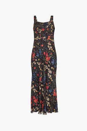 Ralph Lauren Floral-print Corseted Woven Midi Dress