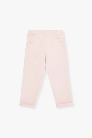 Chloé Brand-embroidered Frilled Cotton-blend Trousers 1-3 Years