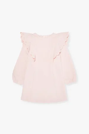 Chloé Frilled Long-sleeved Cotton-blend Dress 3-36 Months