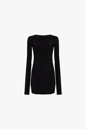 Grace Square-neck Long-sleeve Sheer Mesh Top